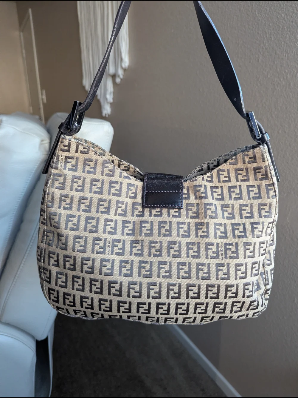 Fendi Zucchino Mamma Baguette Hobo Bag - Picture 5 of 13